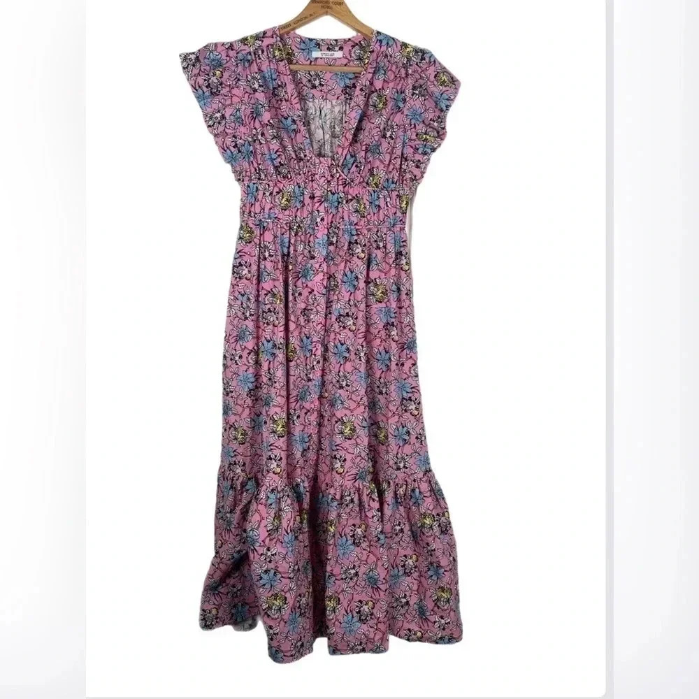 DEREK LAM 10 Crosby GRETA RUFFLED FLORAL-PRINT COTTON-BLEND POPLIN MIDI Dress